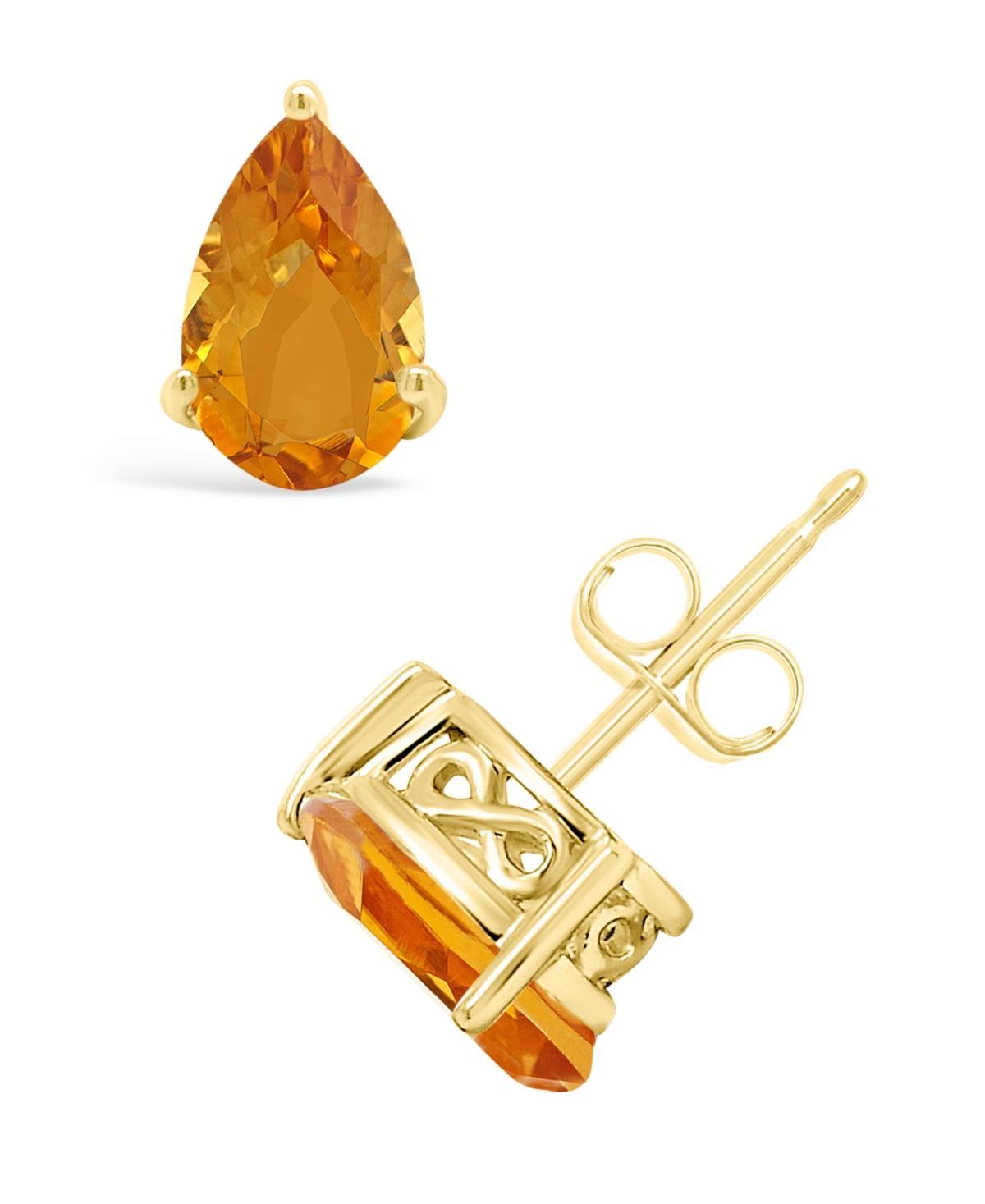 Alyson Layne 14k Gold Pear Cut Citrine Stud Earrings, Womens Product Image