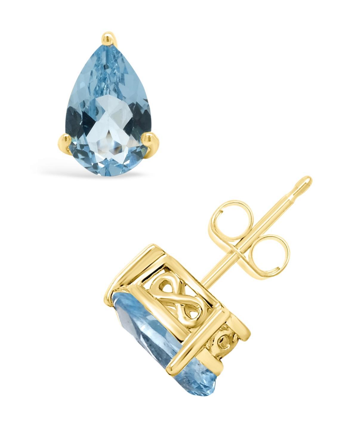 Alyson Layne 14k Gold Pear Cut Sky Blue Topaz Stud Earrings, Womens Product Image