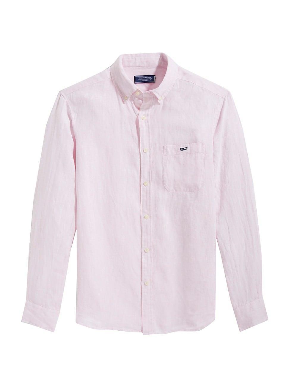 Mens Linen Button-Down Shirt Product Image