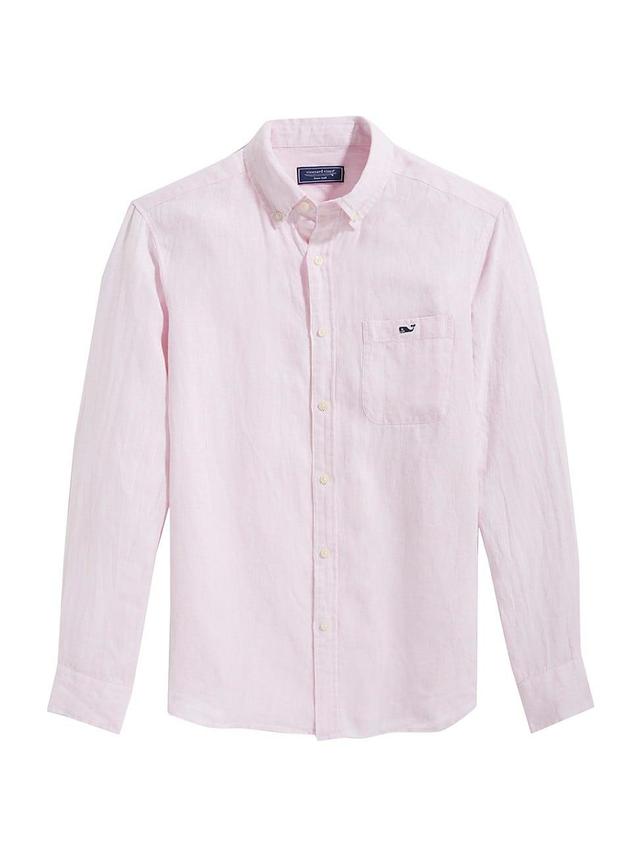 Mens Linen Button-Down Shirt Product Image