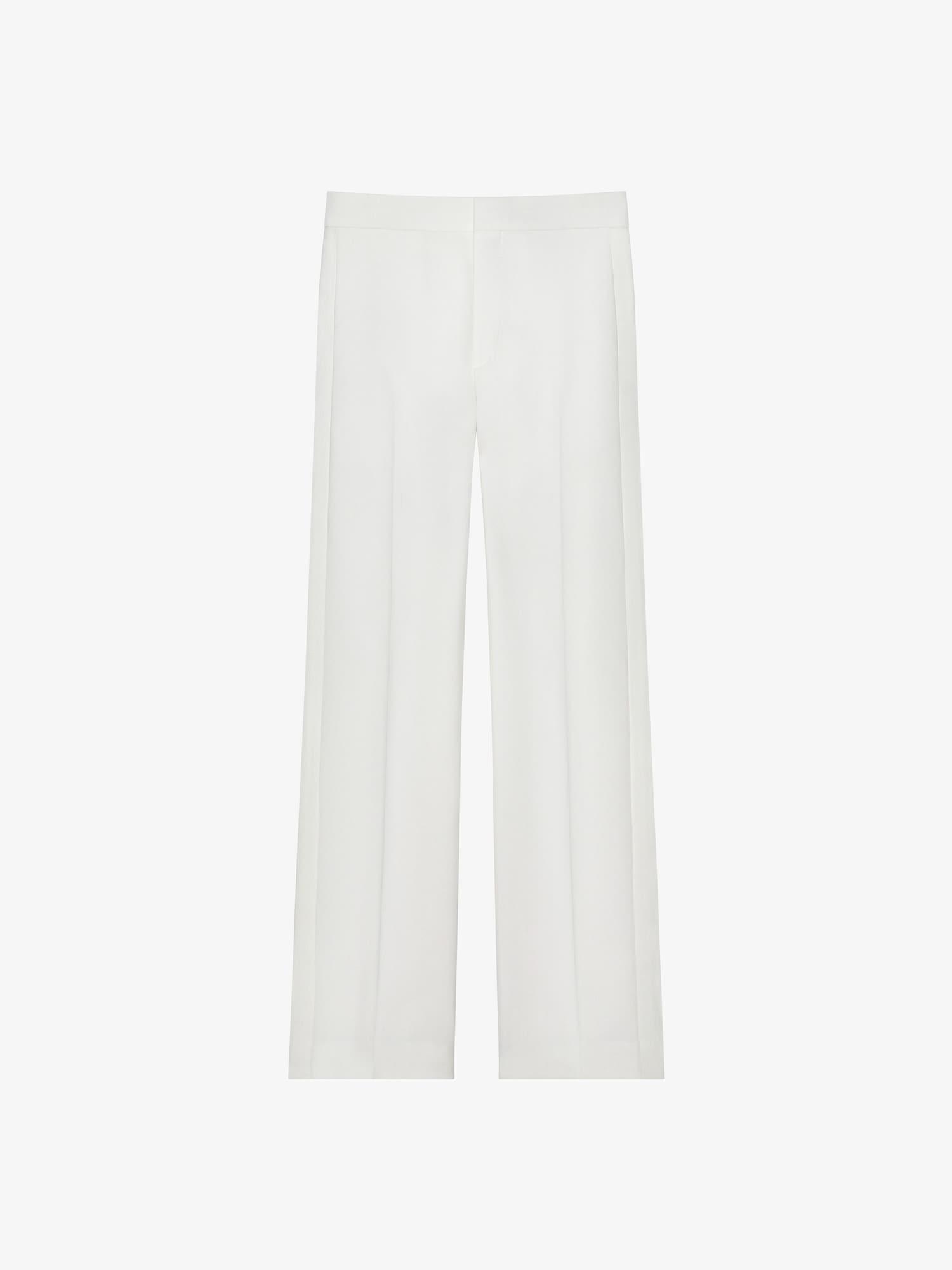 Wide pants in wool and mohair with piping detail Product Image