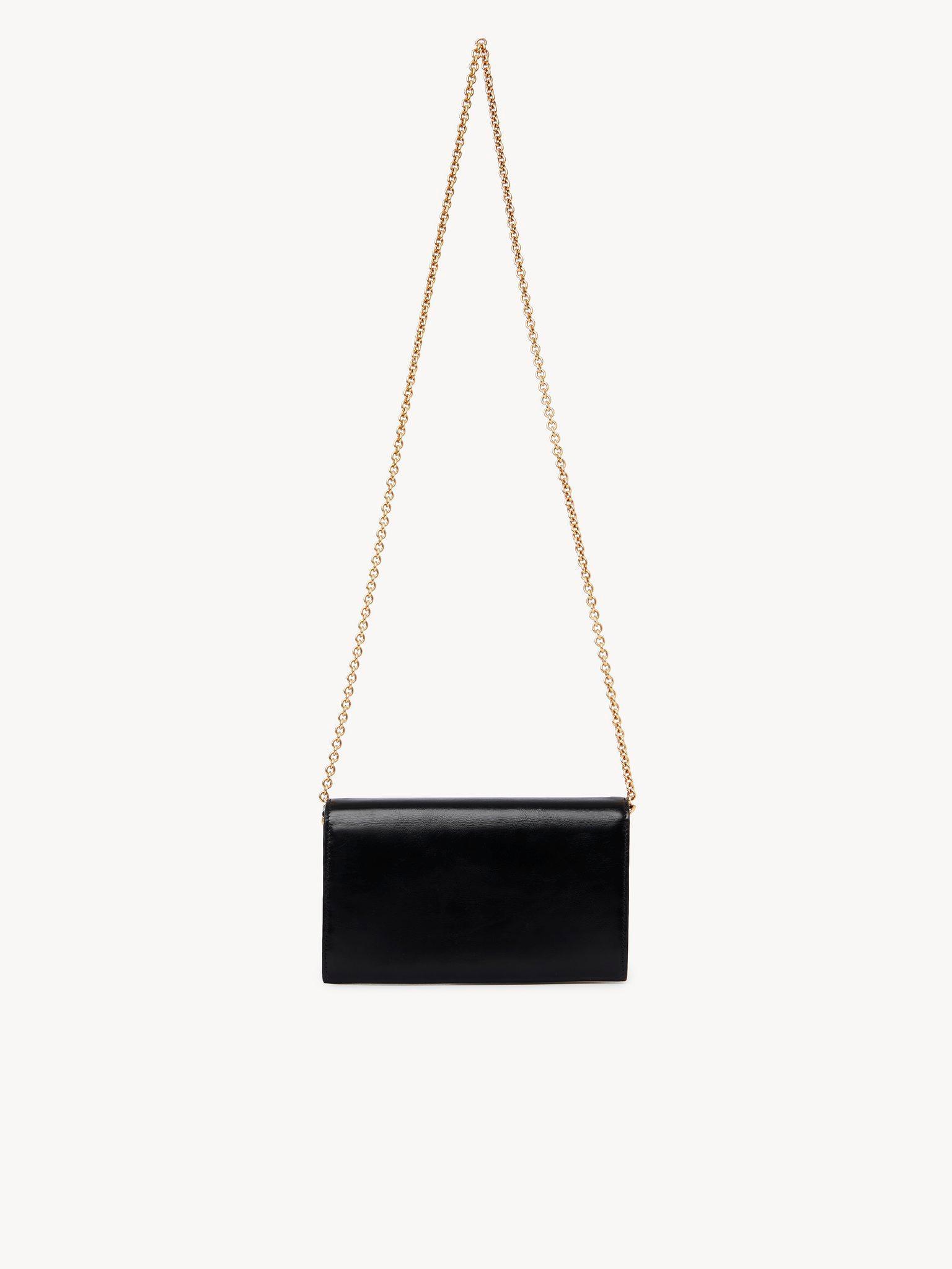 Chloé Iconic flap wallet on chain in shiny leather Product Image