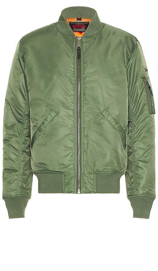 Schott Nylon Flight Jacket Green. (also in S). Product Image