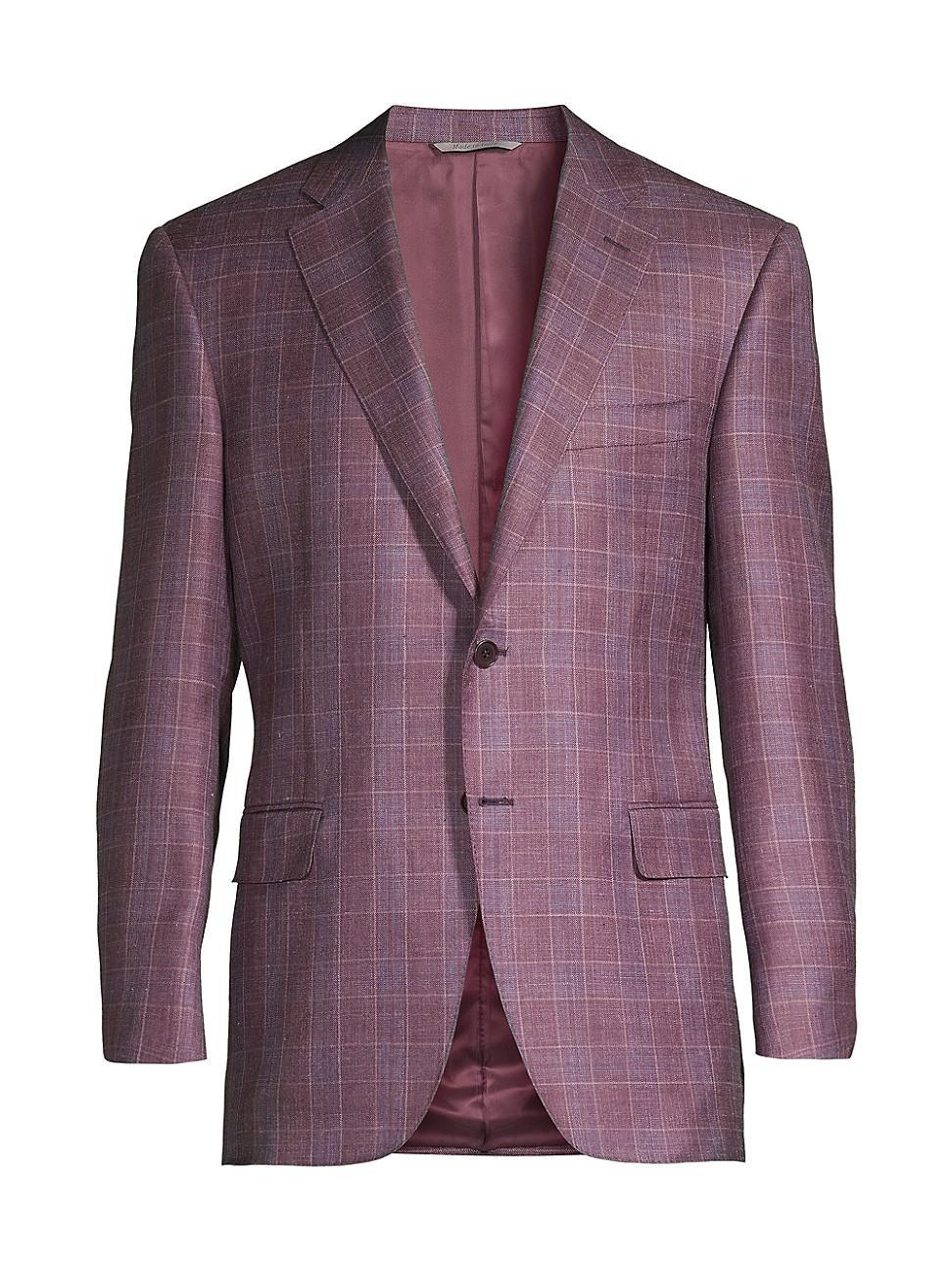 Mens Plaid Wool-Blend Sport Coat Product Image