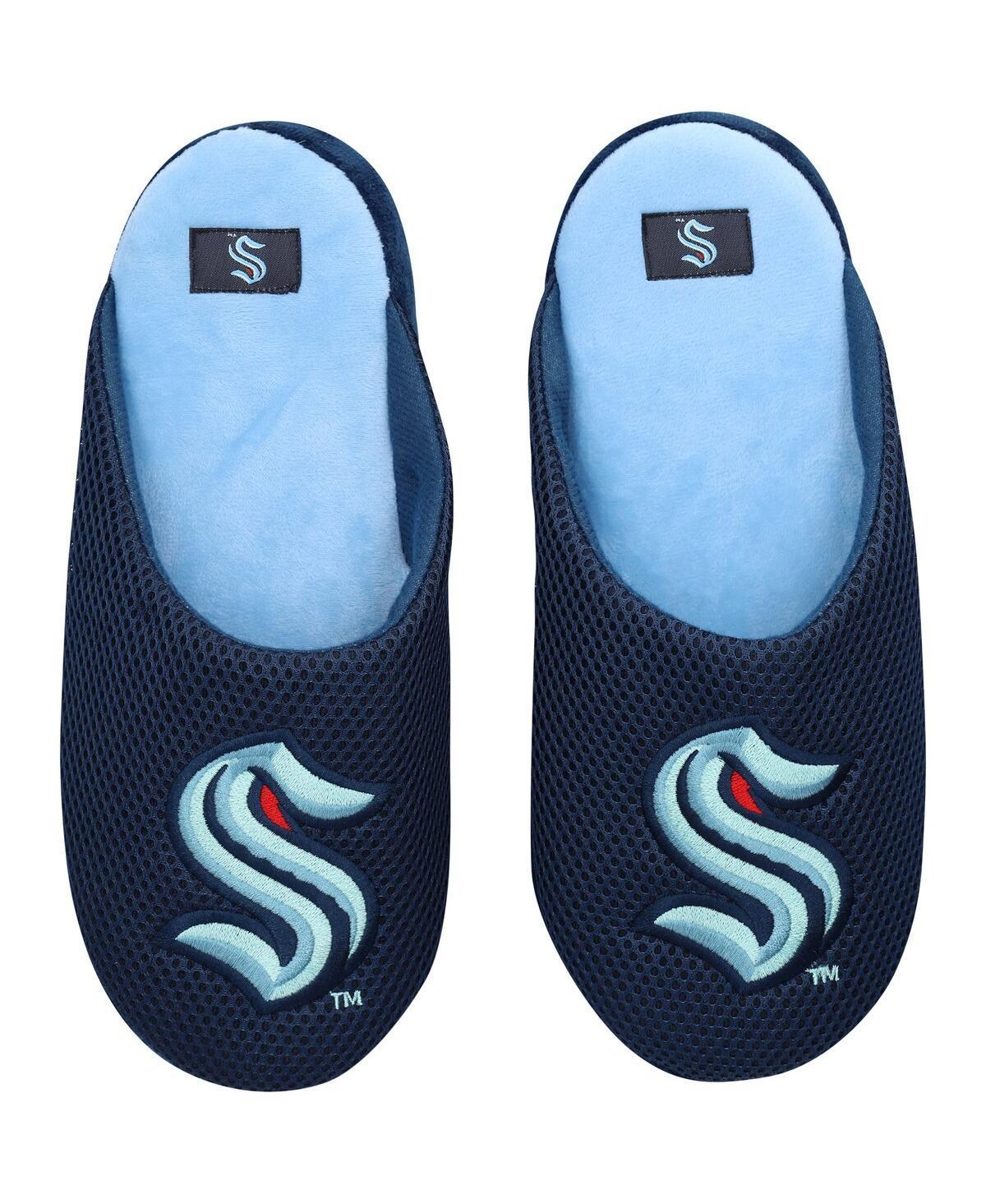 Mens FOCO Seattle Kraken Big Logo Colorblock Mesh Slippers Product Image