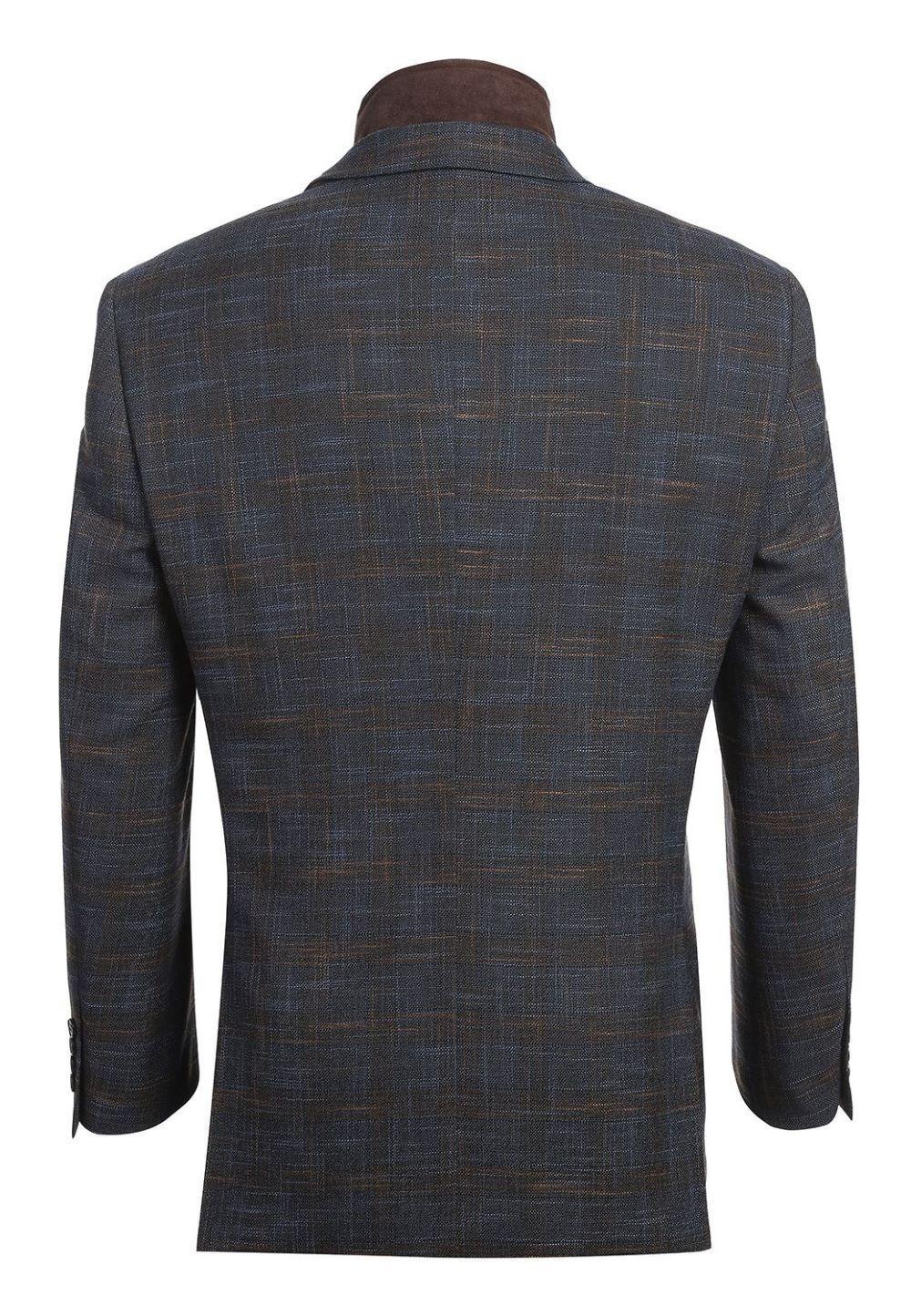 Gray Regular Fit 2 Button Plaid Blazer with Bib Product Image