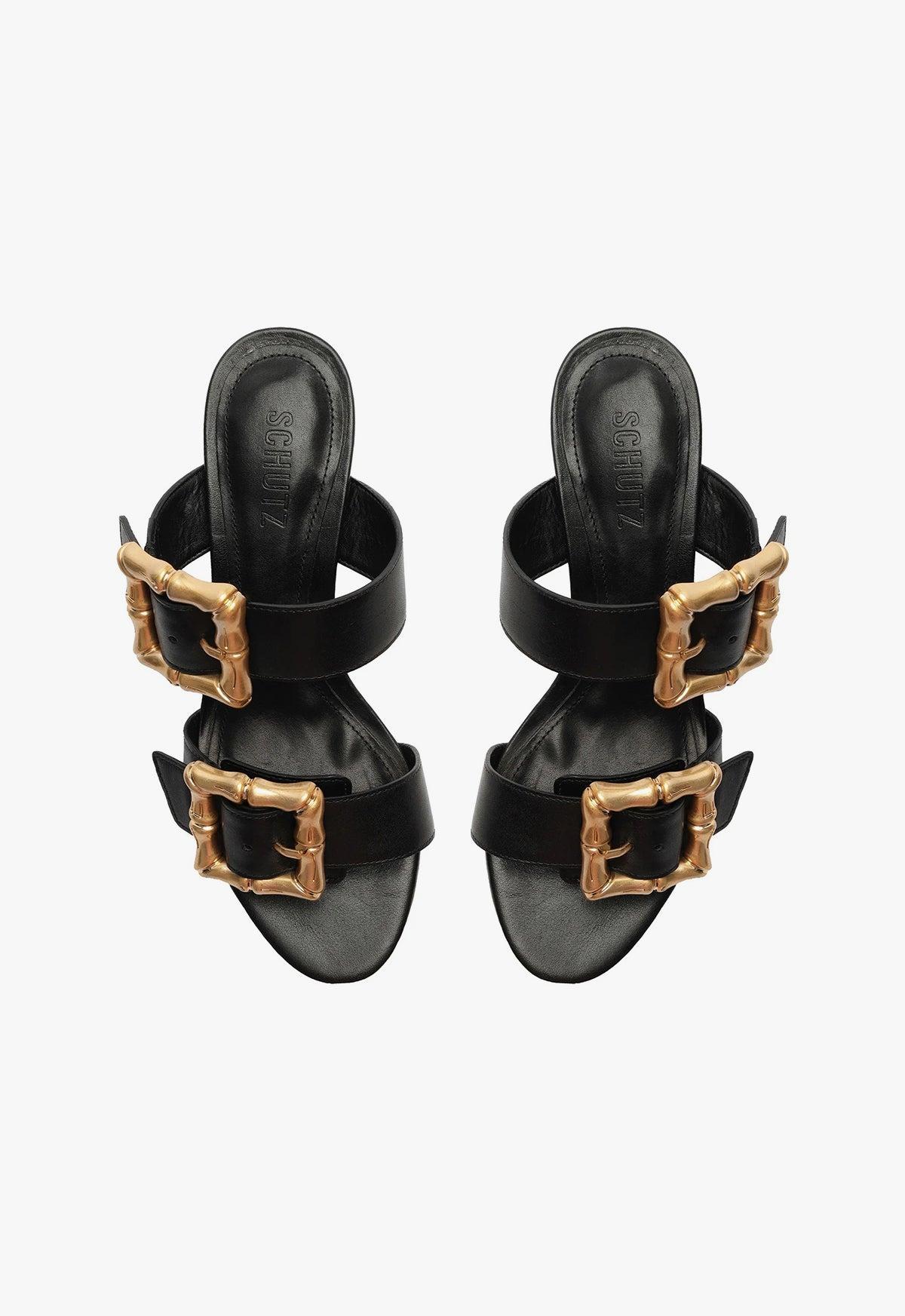 Enola Mid Block Leather Sandal Female Product Image