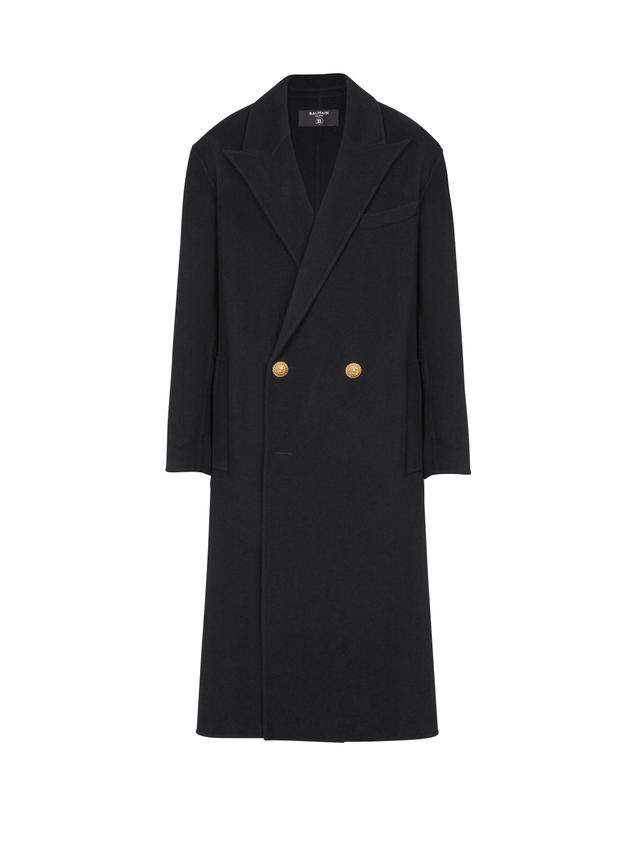 Long coat in double-faced wool Product Image