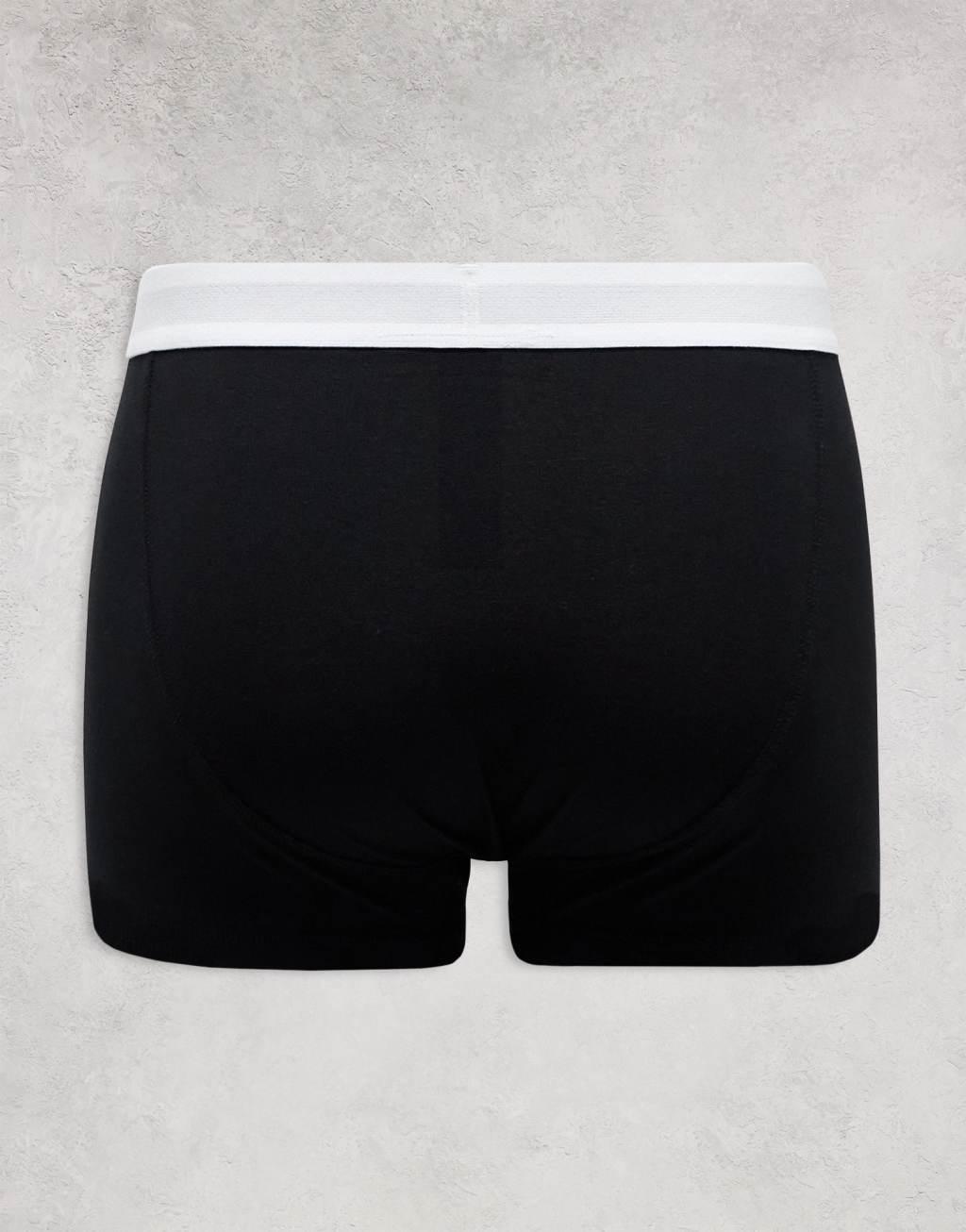 Topman 7 pack trunks in black, white, gray, light gray, stone and green with white waistband Product Image