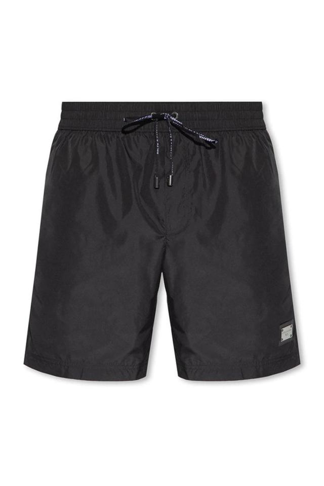 Drawstring Swim Shorts In Black Product Image