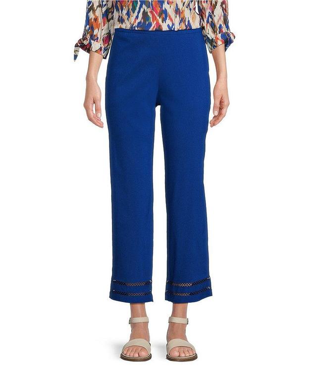 Allison Daley Inset Hem Detail Elastic Waist Tummy Control Pull-On Straight Leg Cropped Pants Product Image