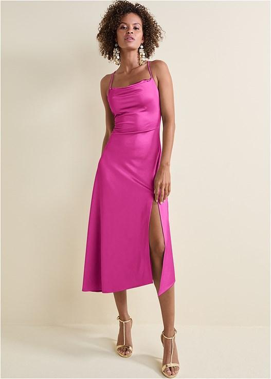 Satin Midi Dress Product Image