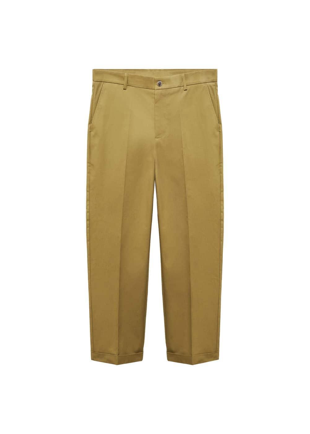 MANGO MAN - Straight-fit cotton pants olive greenMen Product Image