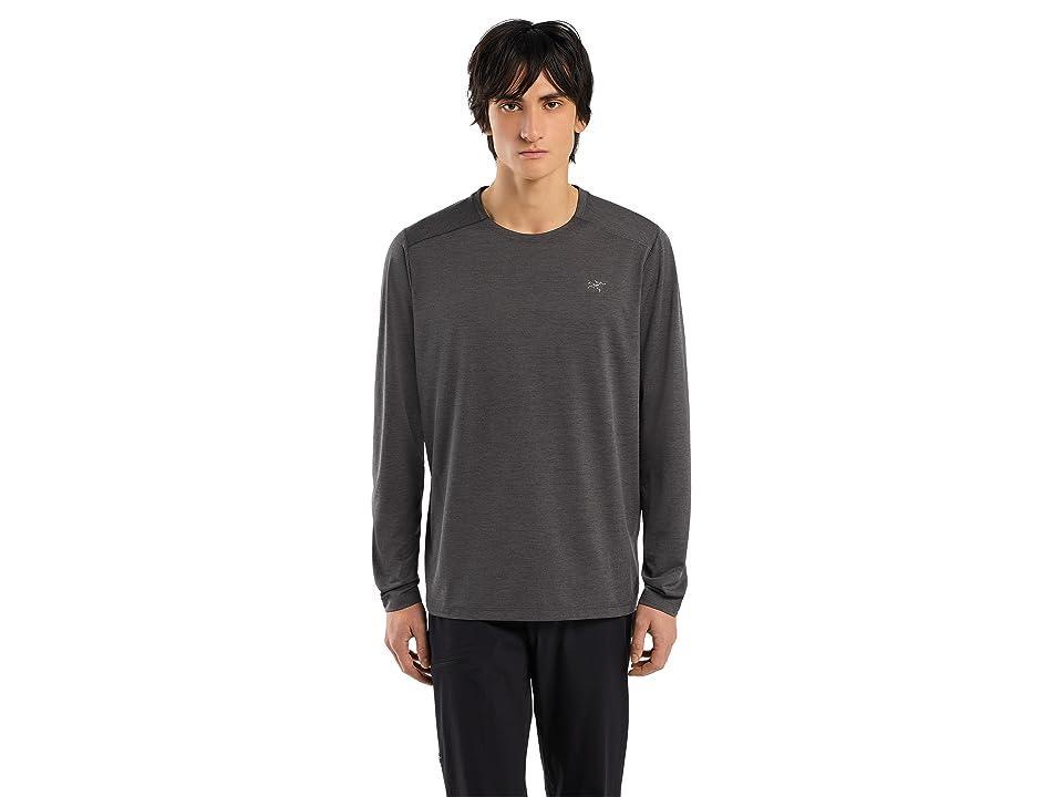 Arc'teryx Cormac Crew Long Sleeve (Black Heather) Men's Clothing Product Image