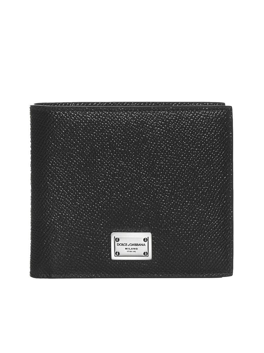 Logo-plaque Leather Bifold Wallet In Black Product Image