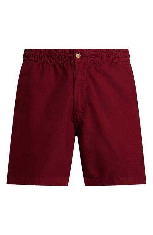 POLO RALPH LAUREN Classic Fit Flat Front Elastic Waist Chino Shorts In Red Carpet Product Image