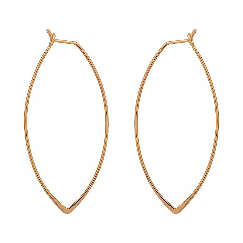 Emberly Gold Tone Almond Shaped Hoop Earrings, Womens, None Product Image