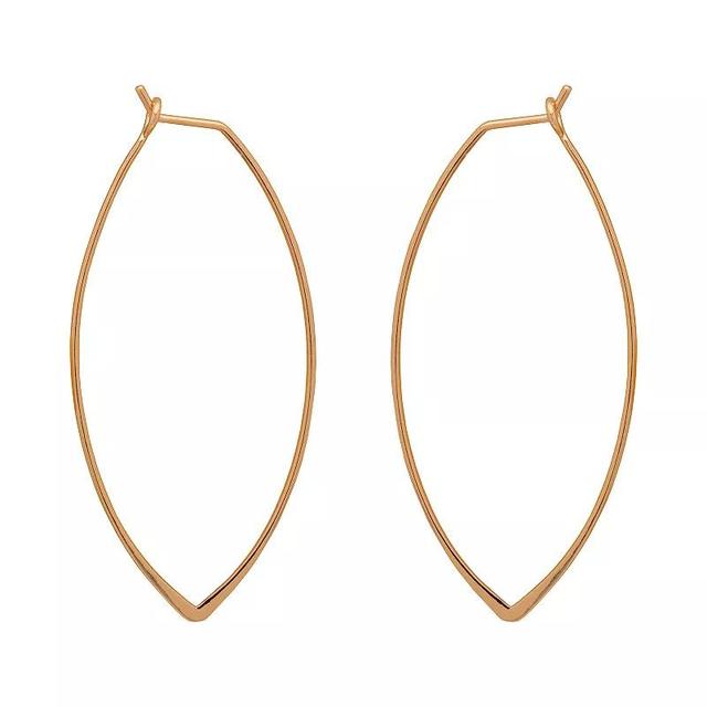 Emberly Gold Tone Almond Shaped Hoop Earrings, Womens, None Product Image