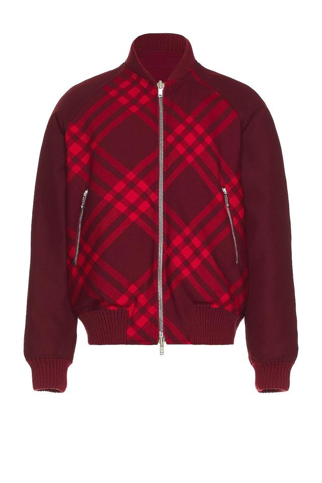 Burberry Ripple Check Jacket in Burgundy Product Image