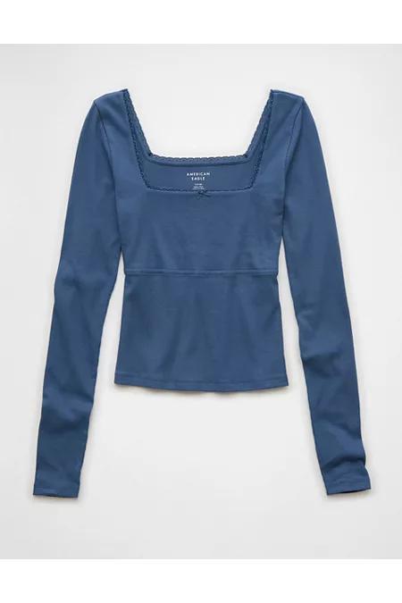 AE Square Neck Lace Long-Sleeve T-Shirt Women's Product Image