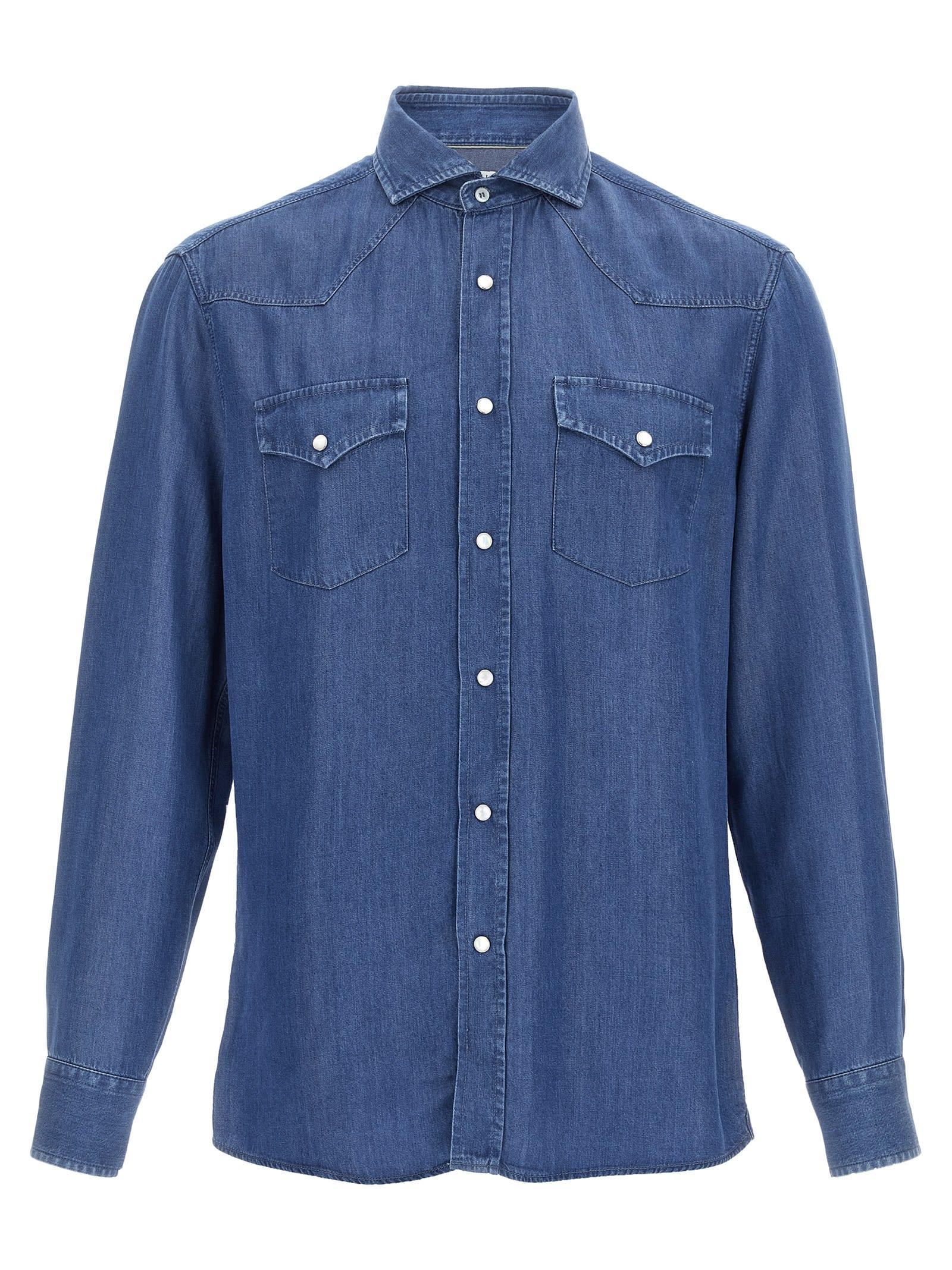 BRUNELLO CUCINELLI Shirt In Blue Product Image