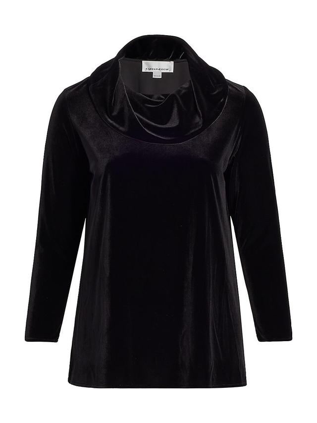 Womens Stretch Velvet Cowl Tunic Product Image