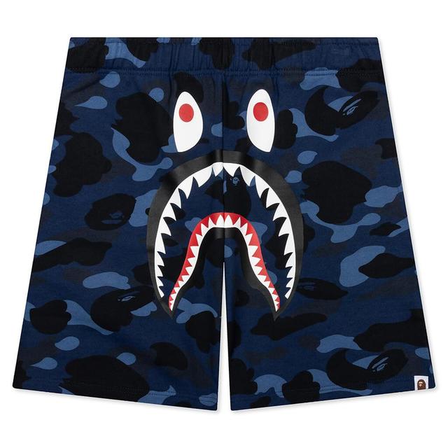 Color Camo Shark Sweat Shorts - Navy Male Product Image