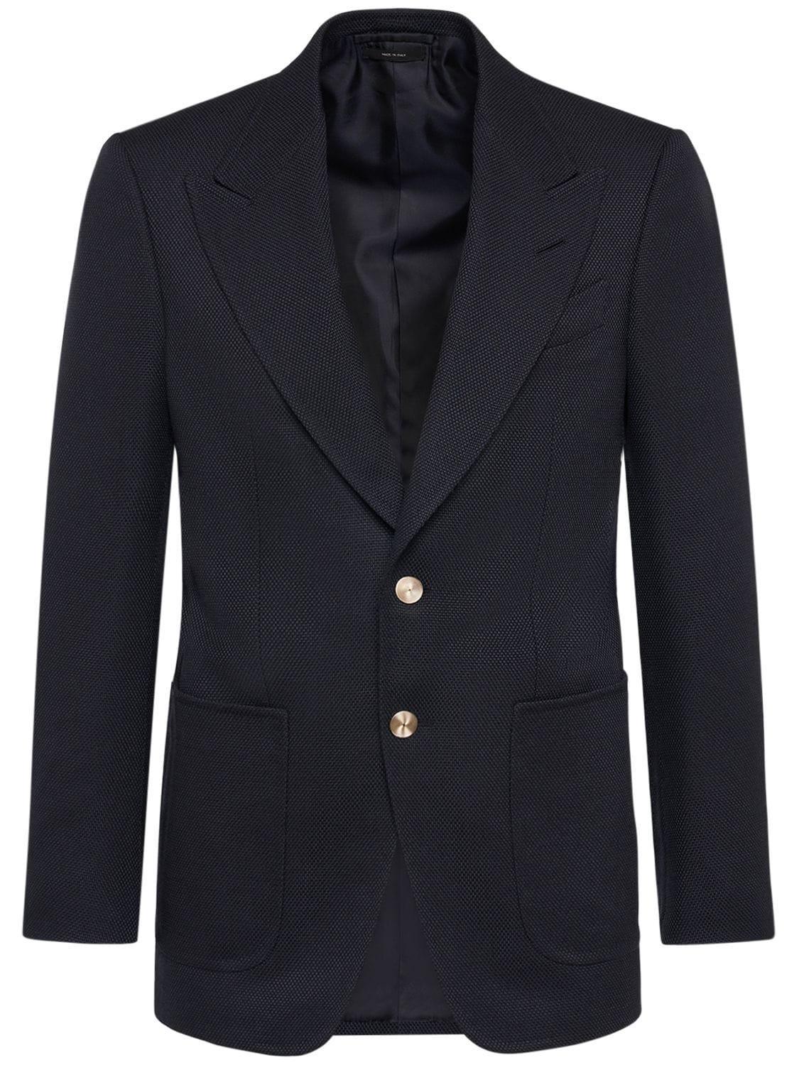 Wool Hopsack Shelton Jacket In Navy Product Image