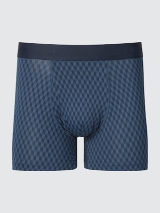 Mens Airism Boxer Briefs with Deodorizing Blue Medium UNIQLO US Product Image