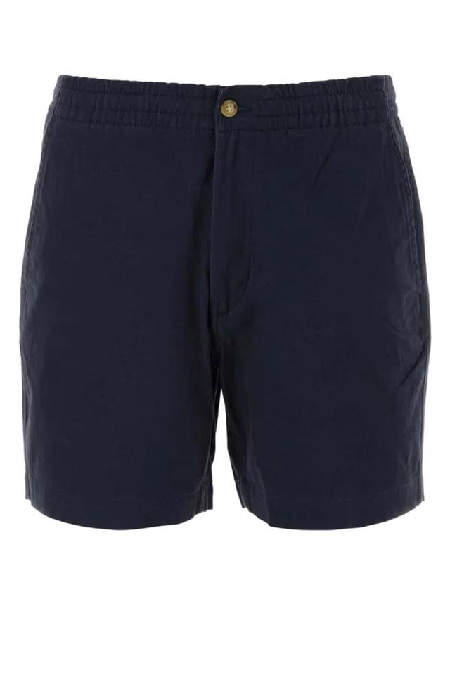 Blue Stretch Cotton Bermuda Shorts In 023 Product Image