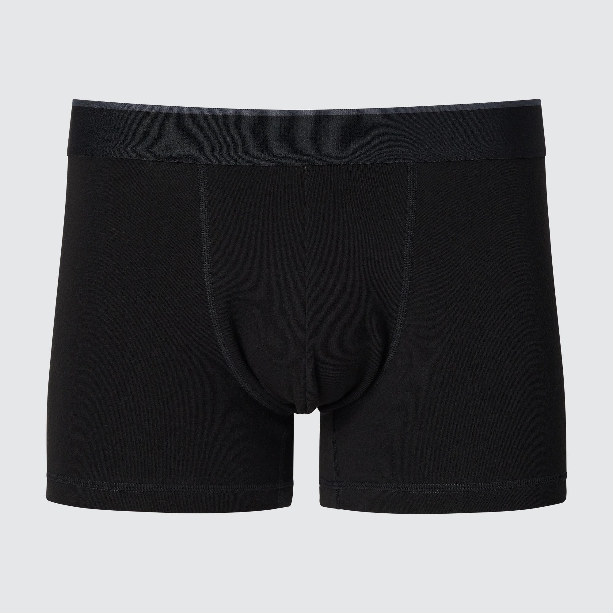 Mens Low-Rise Cotton Boxer Briefs with Odor Control Black 3XL UNIQLO US Product Image