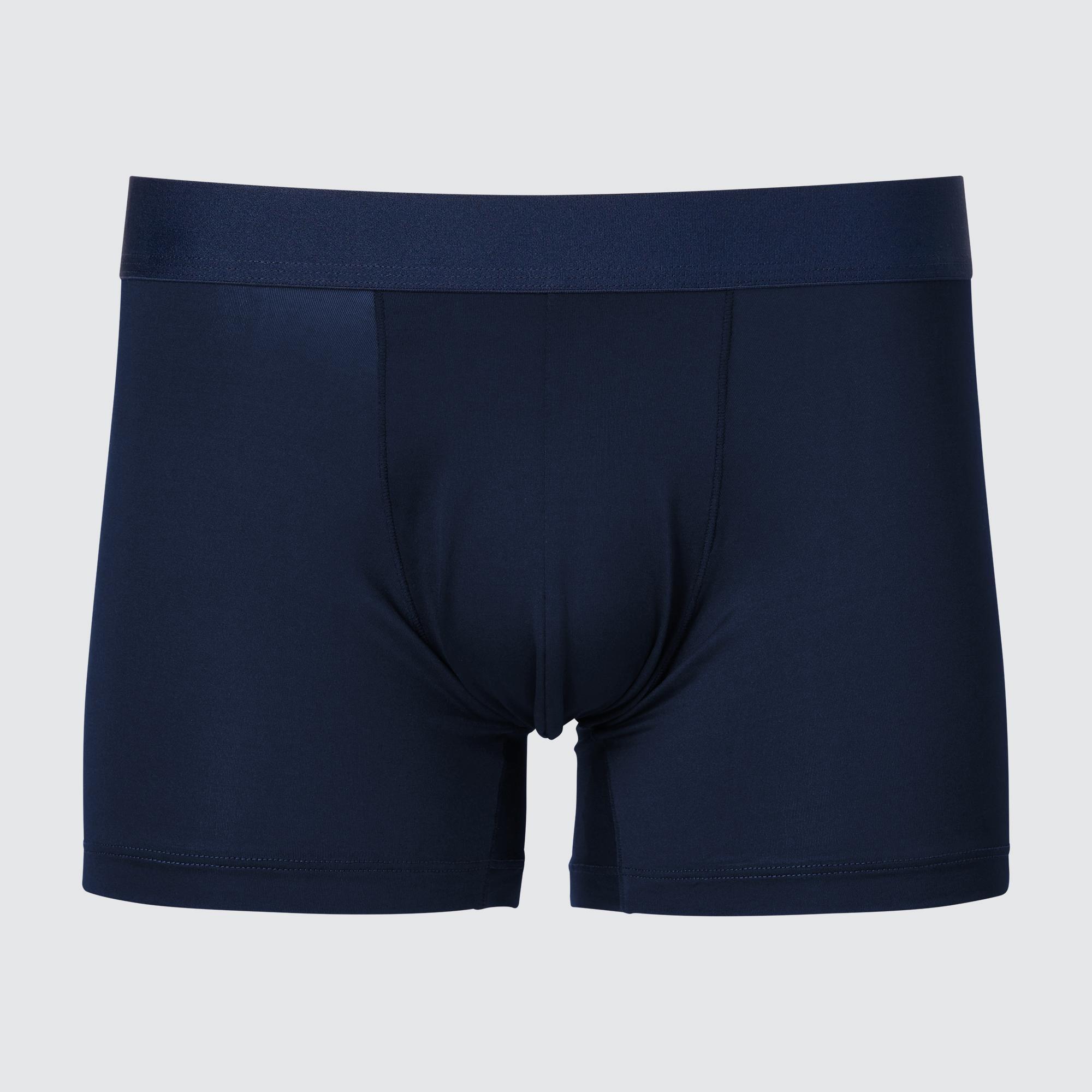 Mens Cotton Low-Rise Boxer Briefs with Deodorizing Navy XL UNIQLO US Product Image