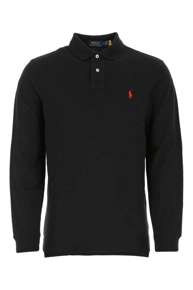 Classic Fit Mesh Long-sleeve Polo Shirt In Polo Black/c3870 Product Image