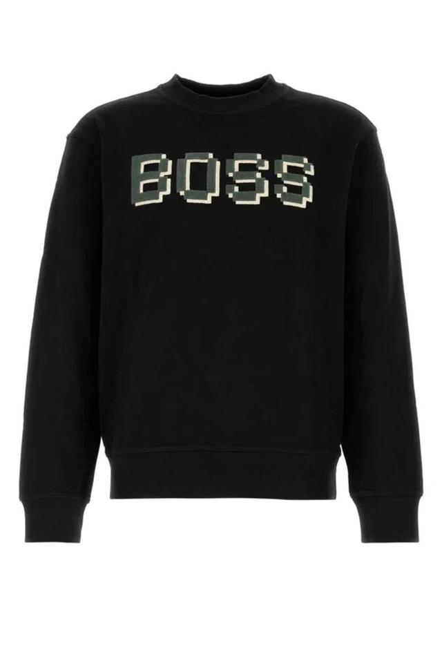 Logo-print Cotton Jersey Sweatshirt In Black Product Image