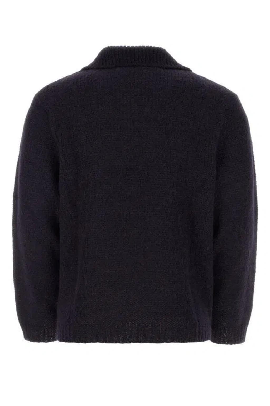 BODE Man Midnight Blue Mohair Blend Sweater Product Image