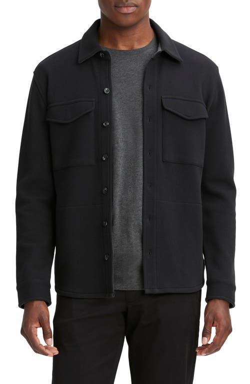 Vince Shirt Jacket (Black/Medium Heather Grey) Men's Coat Product Image