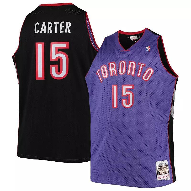 Mens Vince Carter Purple Toronto Raptors Big and Tall Hardwood Classics Swingman Jersey - Purple Product Image