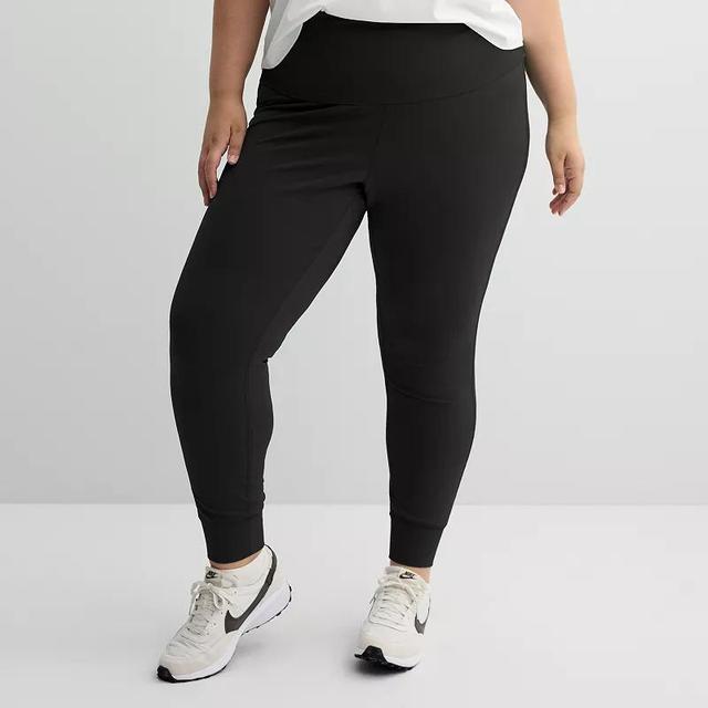 Plus Size Tek Gear Essential Soft Foldover Jogger Pants, Womens Product Image