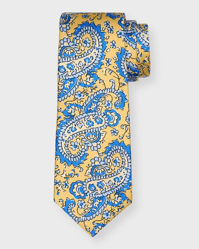 Men's Large Paisley-Print Silk Tie Product Image