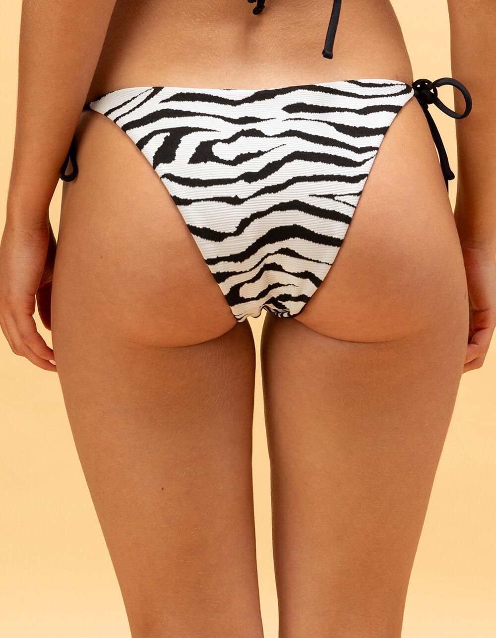 FULL TILT Zebra Tie Side Cheeky Bikini Bottoms Product Image