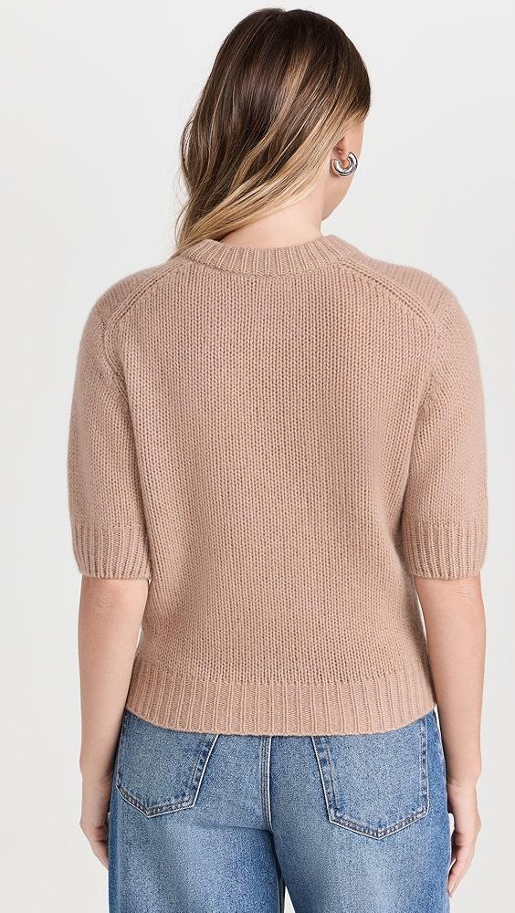 White + Warren Cashmere Featherweight Puff Sleeve Crew Sweater | Shopbop Product Image