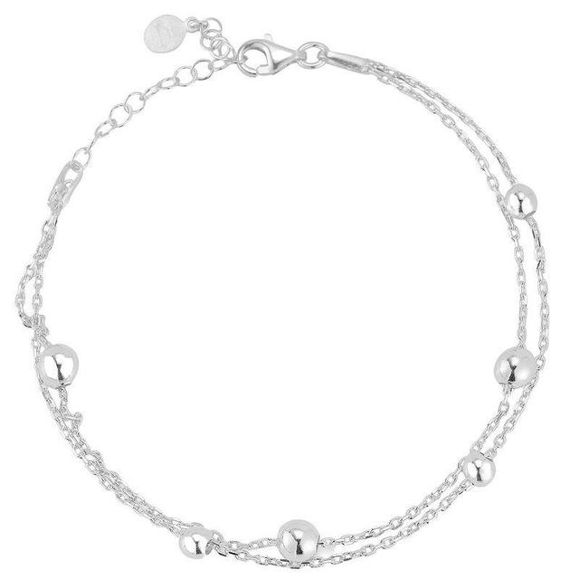 Sunkissed Sterling Bubble Double Layer Bracelet, Womens Silver Product Image