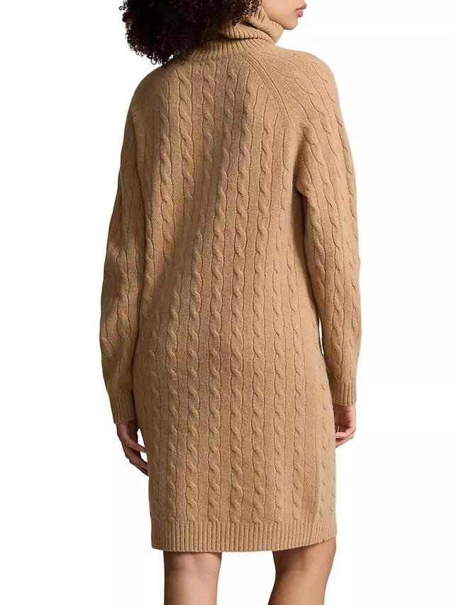 Cable-Knit Wool & Cashmere Turtleneck Sweaterdress Product Image