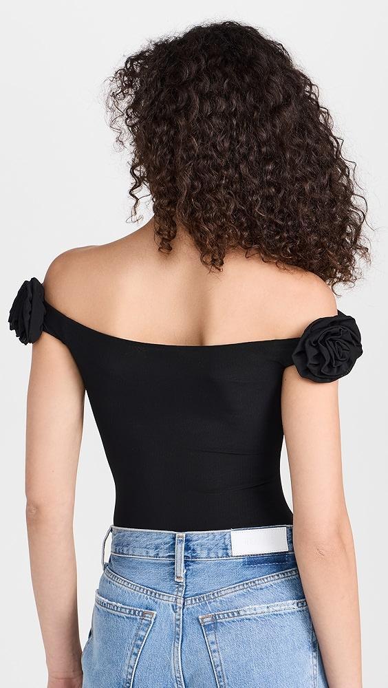 AFRM Solange Rosette Off Shoulder Thong Bodysuit | Shopbop Product Image