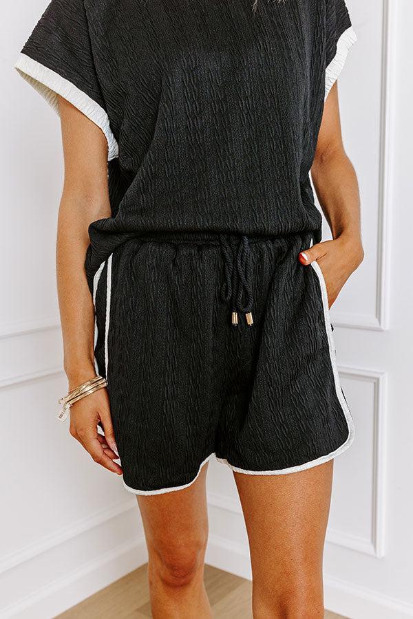 Road Trip Ready High Waist Shorts in Black Product Image