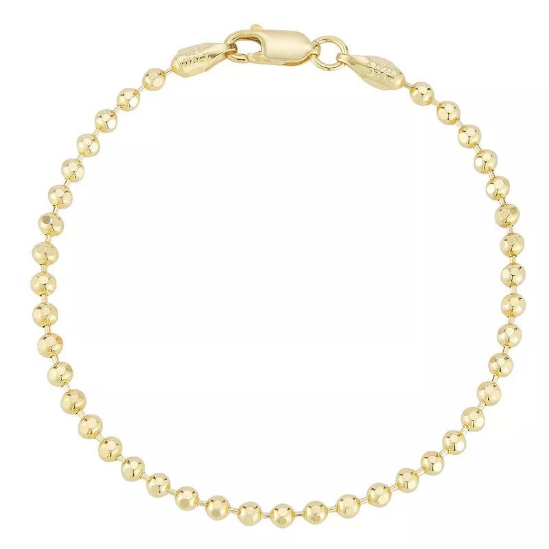 Sunkissed Sterling Ball Chain Anklet, Womens Gold Tone Product Image