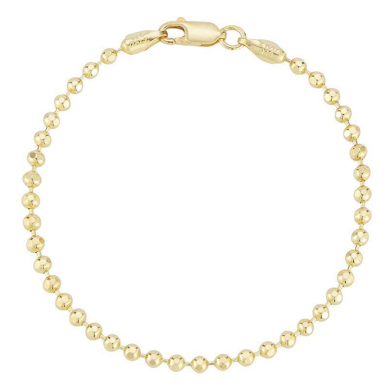 Sunkissed Sterling Ball Chain Anklet, Womens Gold Product Image