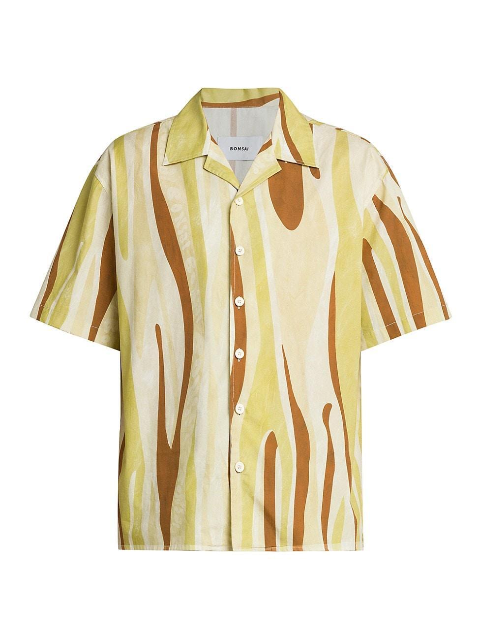 Mens Graphic Cotton Oversized Camp Shirt Product Image