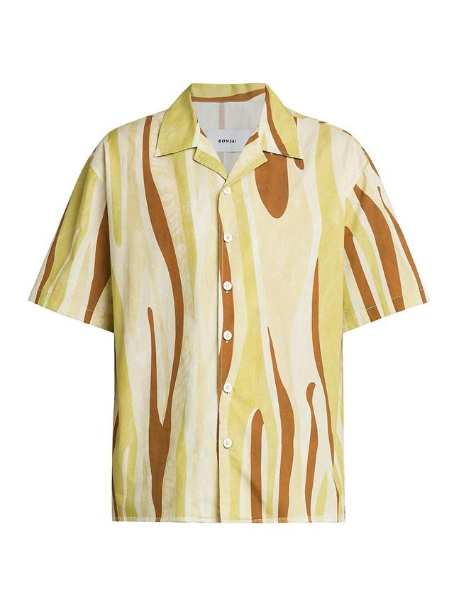 Mens Graphic Cotton Oversized Camp Shirt Product Image