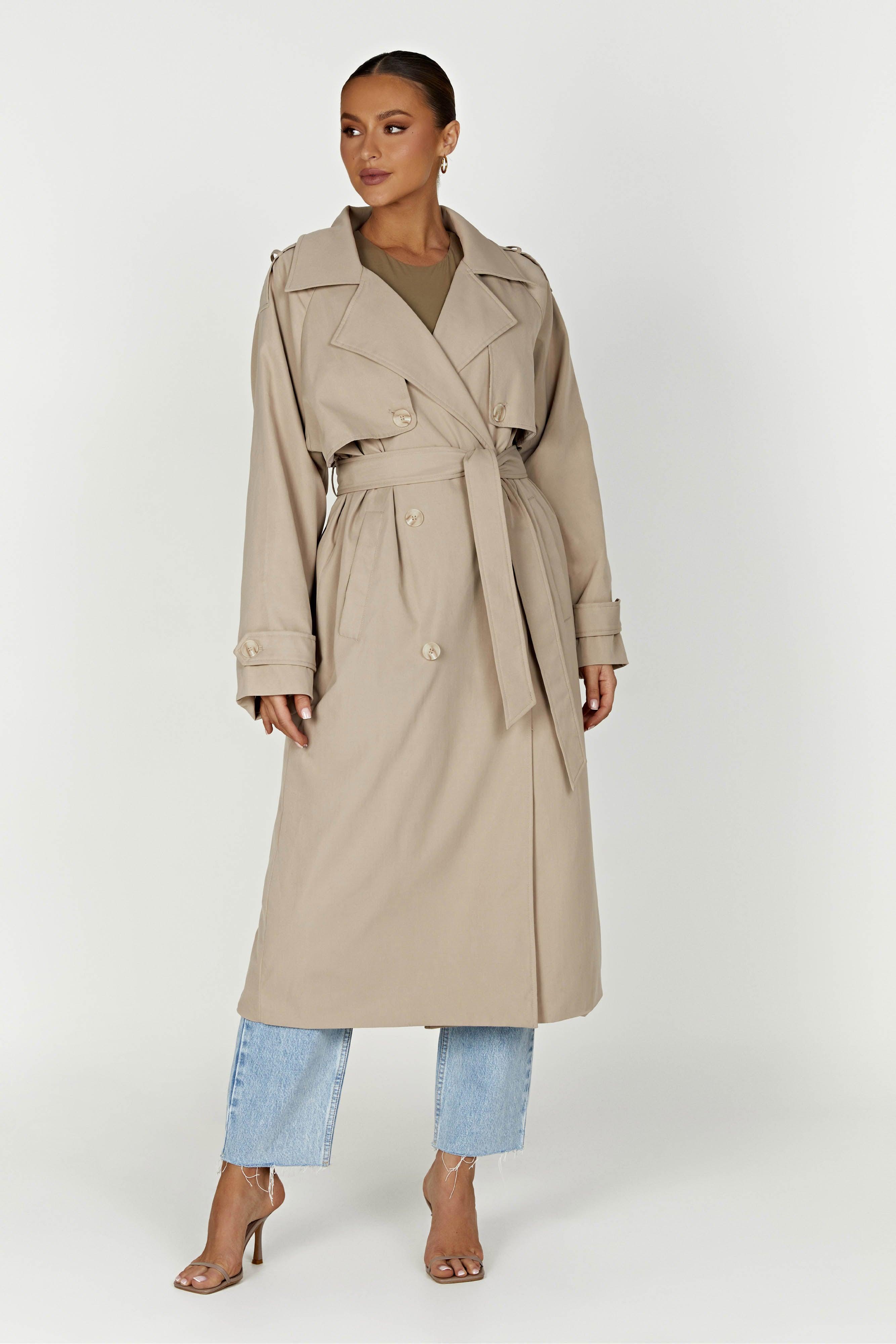 Andreas Oversized Trench Coat - Beige Product Image